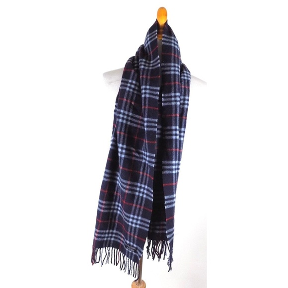 burberry scarf navy blue